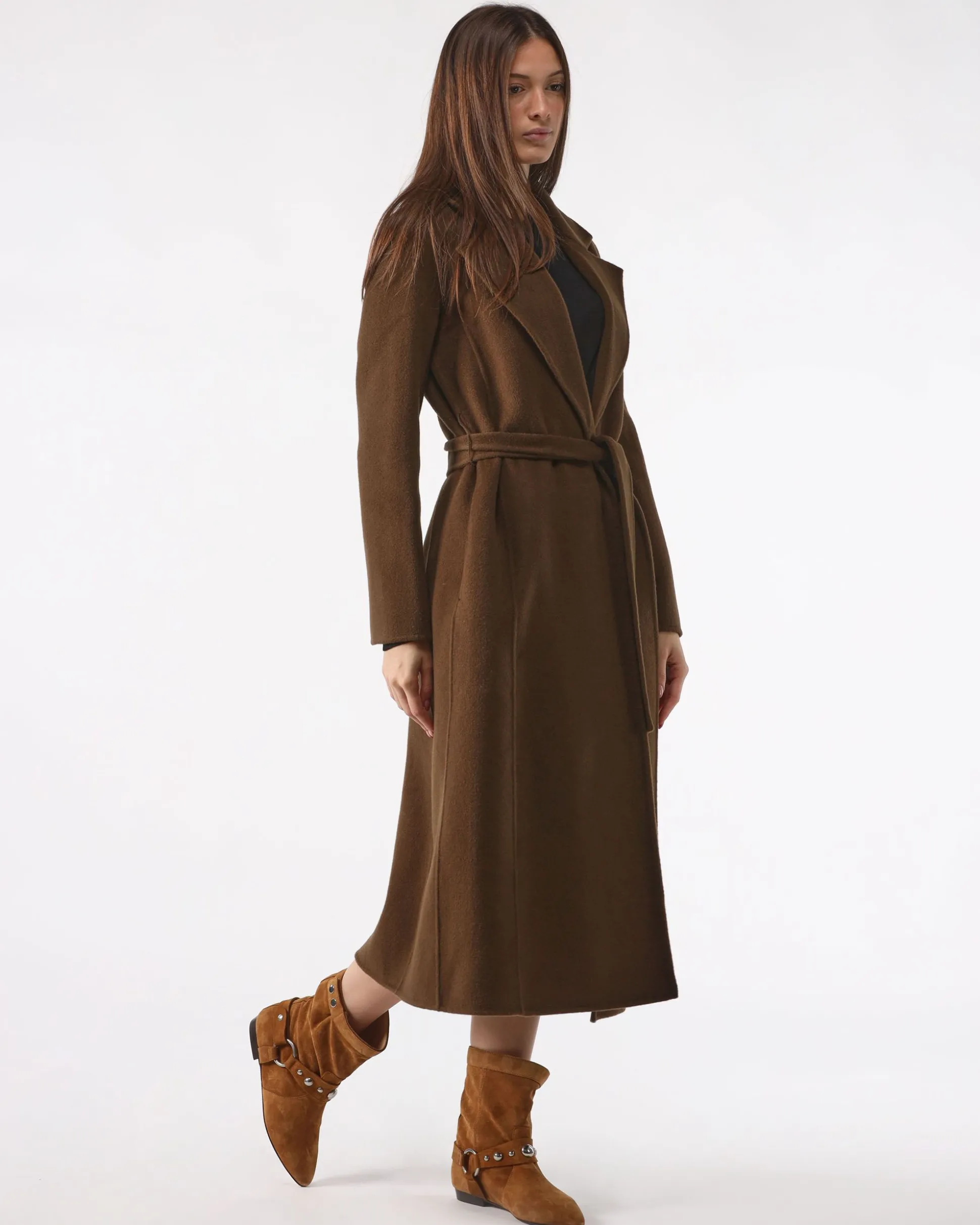 Cappotto Marrone con Cintura