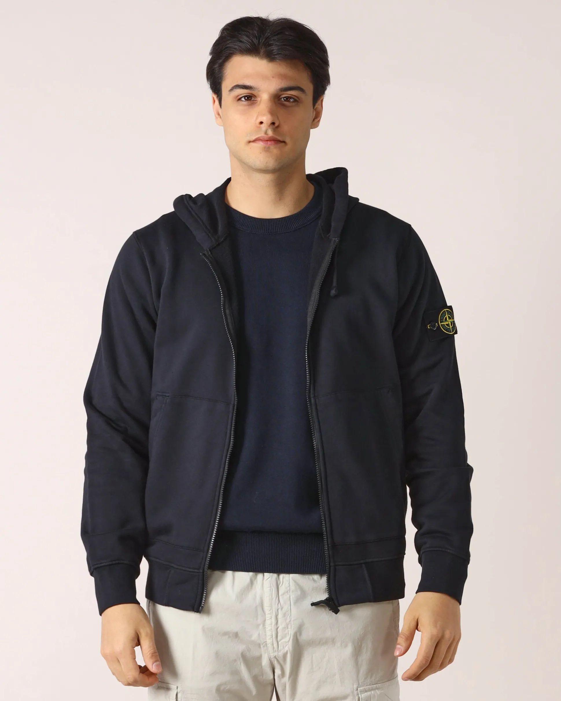 Felpa Blu con Zip e Cappuccio