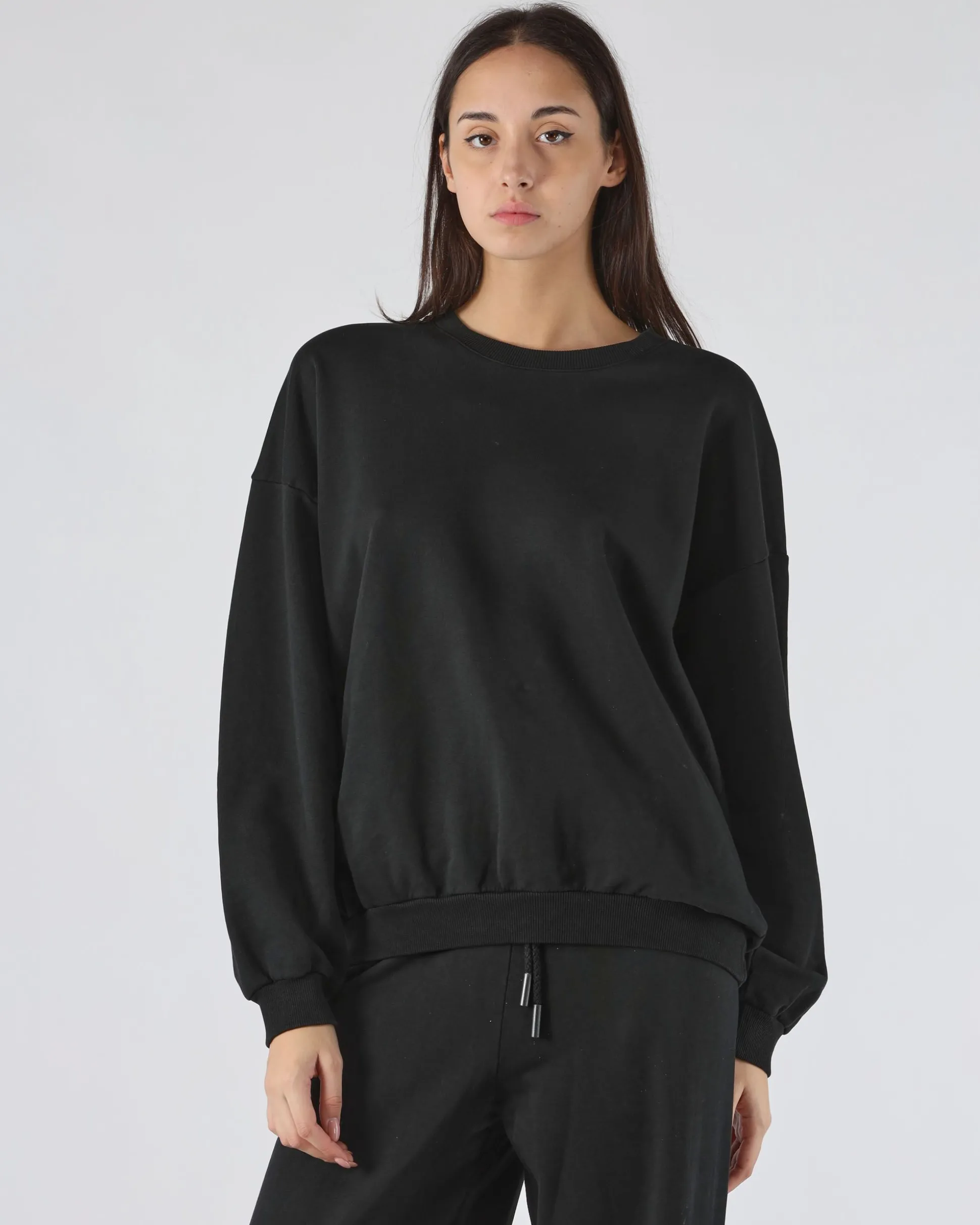 Felpa of Nero color for only 63.2 in Donna - Abbigliamento - Felpe - Felpe Girocollo - Saldi - Saldi - Abbigliamento - Black Week - Black Friday - Flash Promo - Special Price at Main Website Store, Main Website.