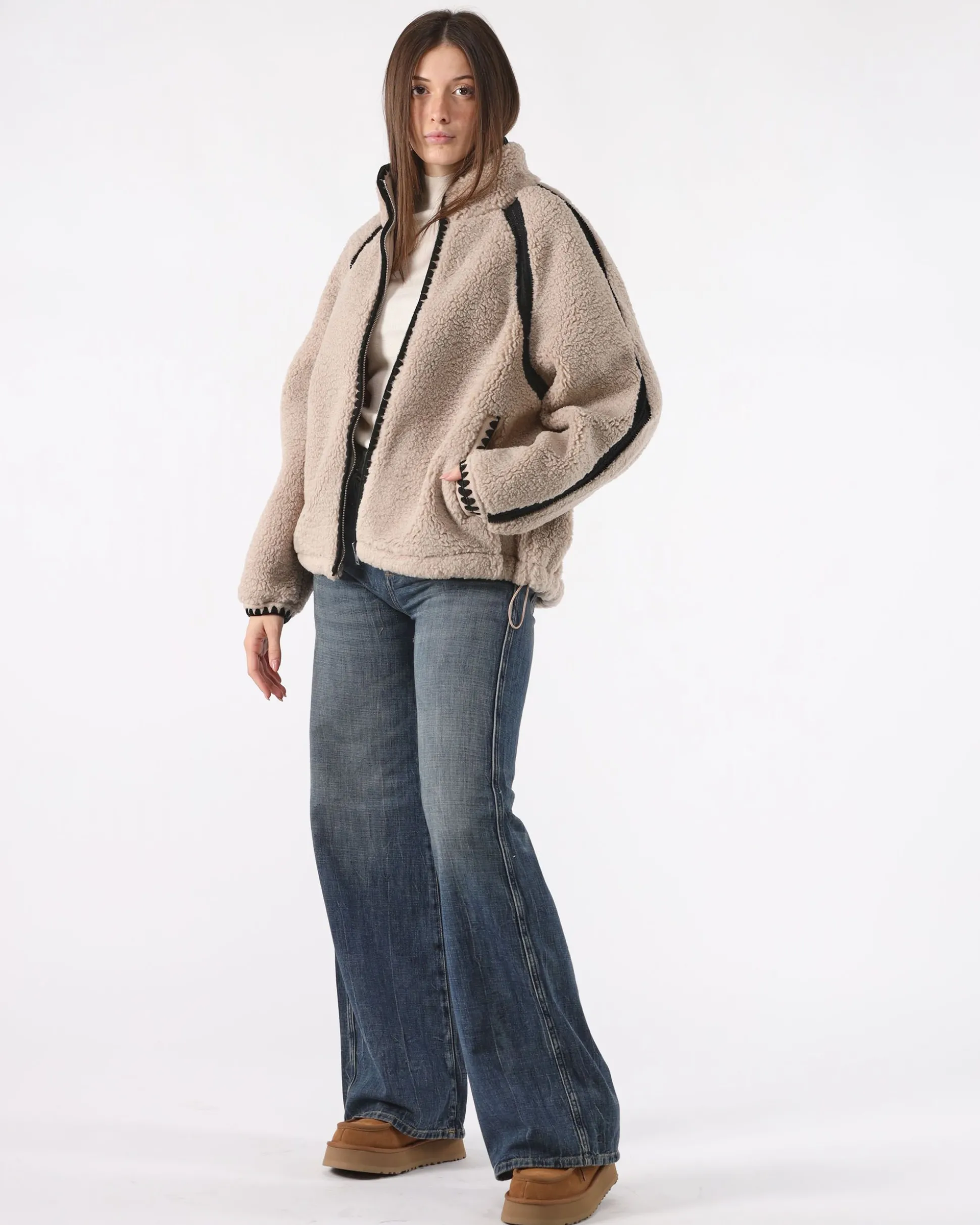 Giubbotto Nikia Crochet Beige