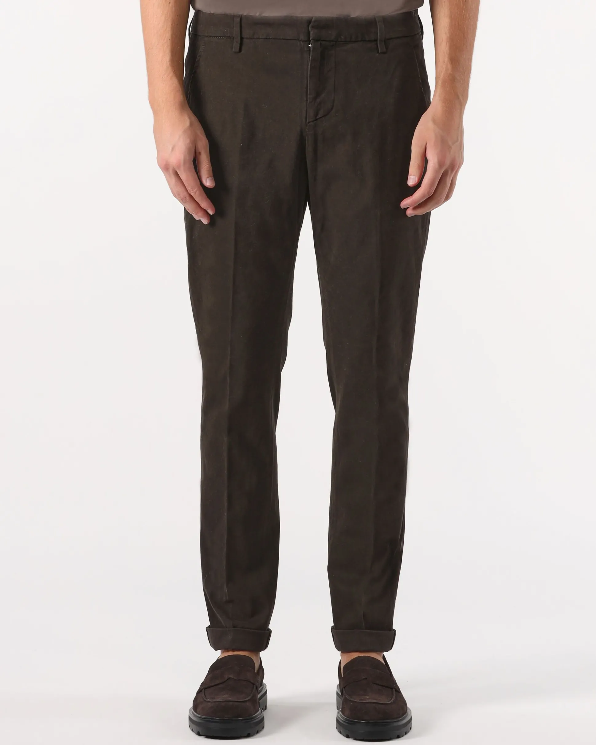 Pantaloni Gaubert slim in gabardina mano calda.