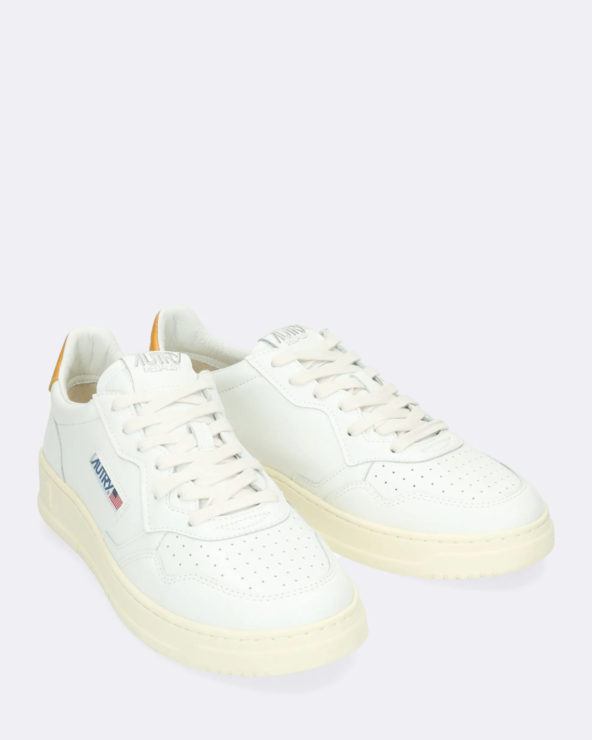 Sneakers medalist colore bianco con talloncino giallo