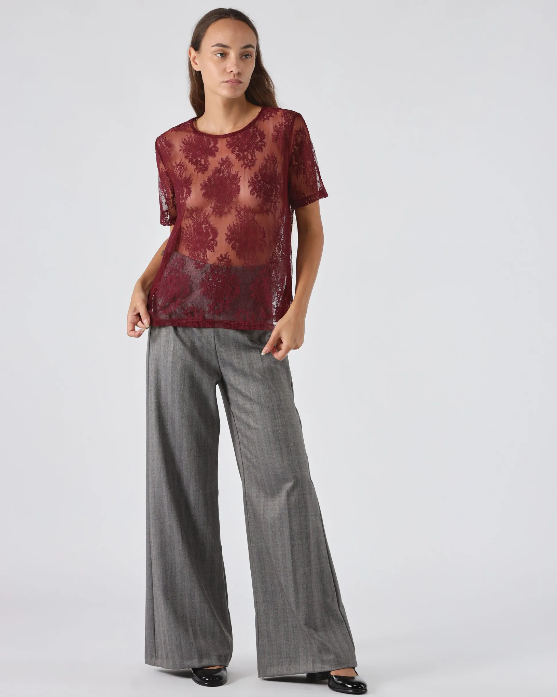T-shirt in pizzo
